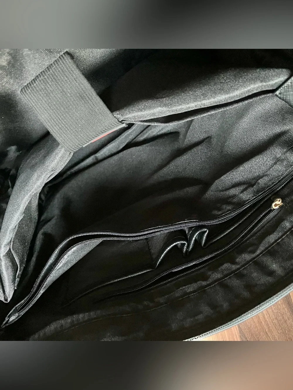 Faux cross grain leather laptop bag
